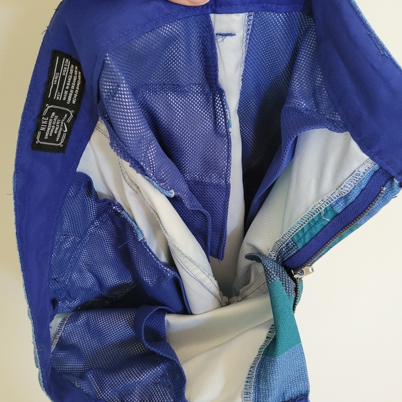 Nike Boys Board Shorts 14 Reg Swim Trunks Long Length Blue Green Stripes - Picture 7 of 7